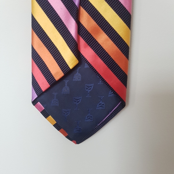 [DION] Warm Hue Rainbow Silk Tie - Picture 3 of 6